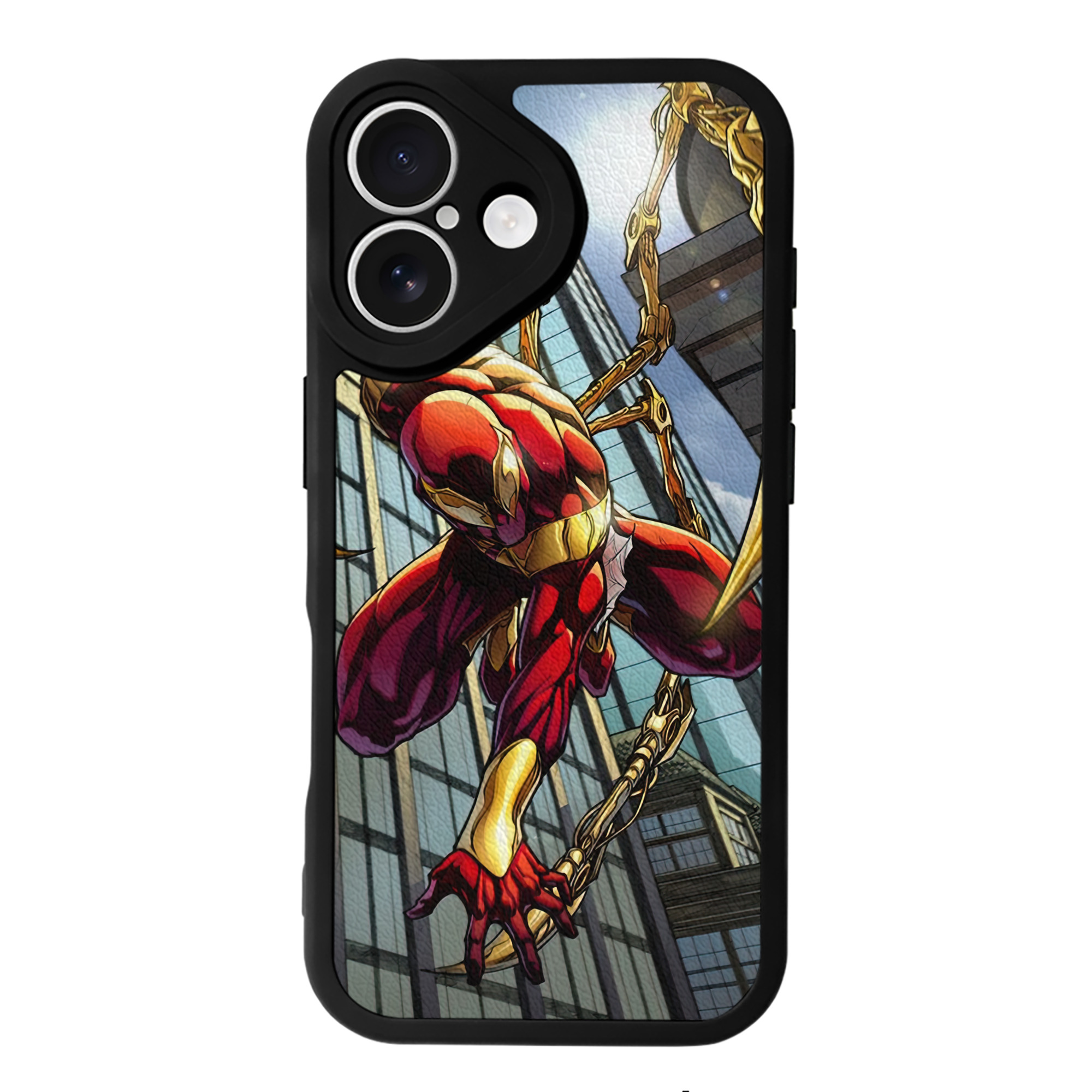 （画像用） Spider Man スパイダーマン 【iPhone 16シリーズ対応】シリコンスマホケース（レザー調） 材質：シリコン